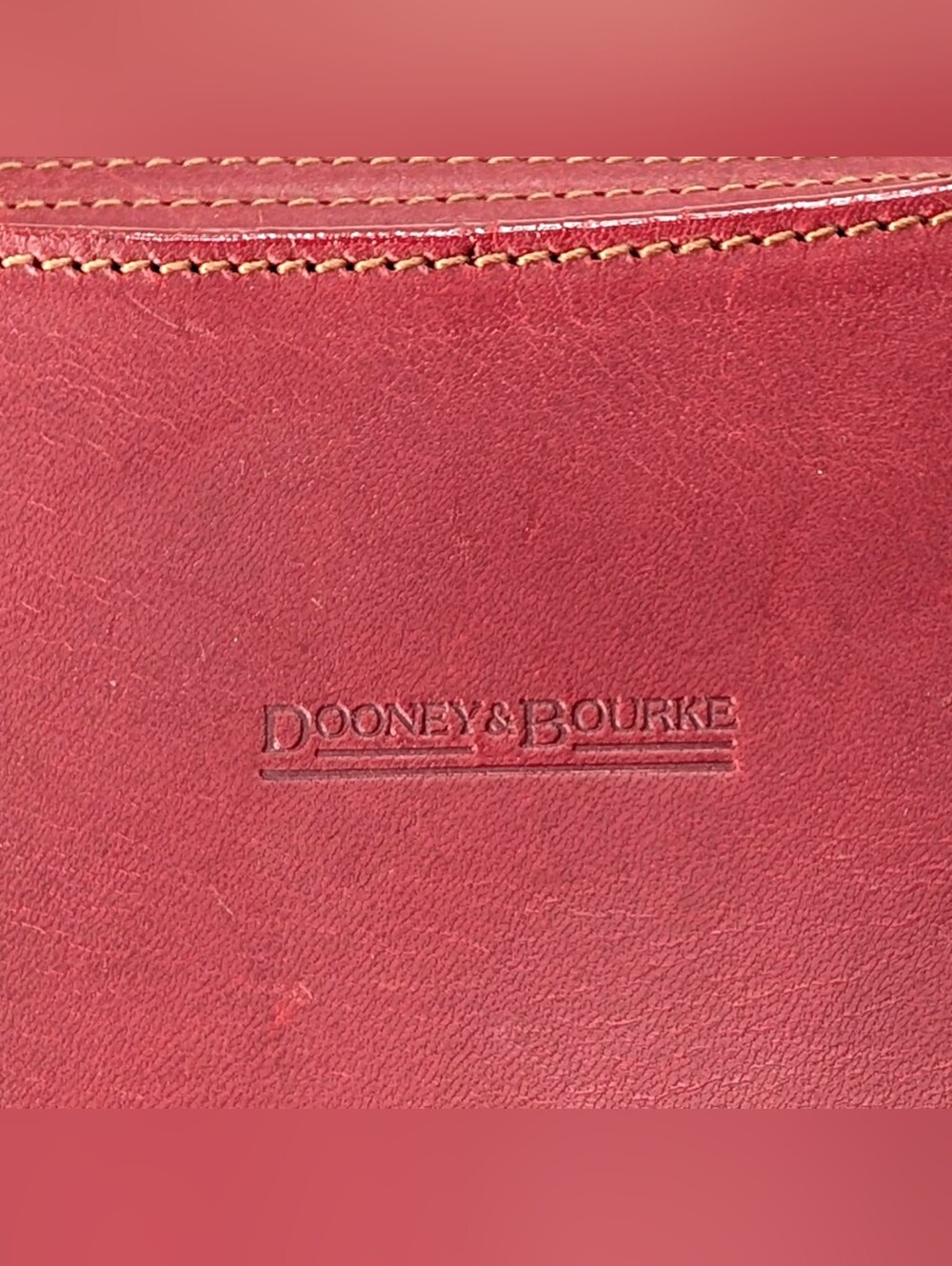 Dooney & Bourke Red Leather Purse Satchel Shoulder Bag Vintage Italy Italian Y2K - Picture 8 of 10